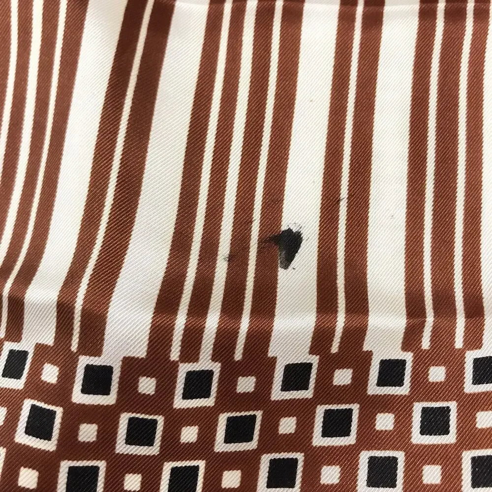 Vintage Retro Brown & White Striped & Checked 44